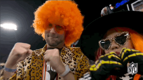Orange Afro Haired Fan Cheering GIF