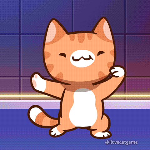 Orange and White Cat Saying I Love Catgame