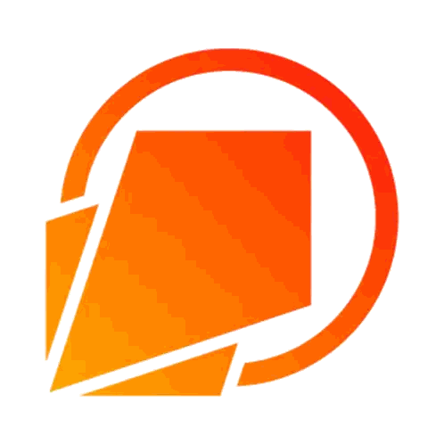 Orange and White Logo with Square