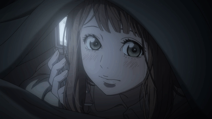 Orange Anime Naho Peeking GIF