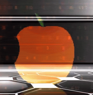 Orange Apple With Green Stem