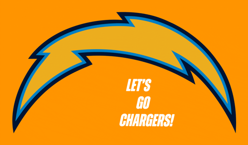 Orange Background Lightning Bolt Let's Go Chargers GIF