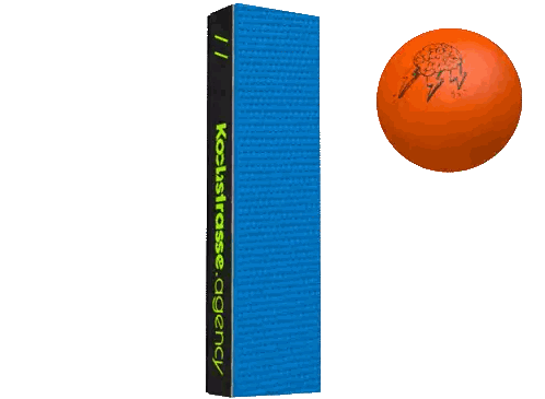 Orange Ball on Blue Agency Box