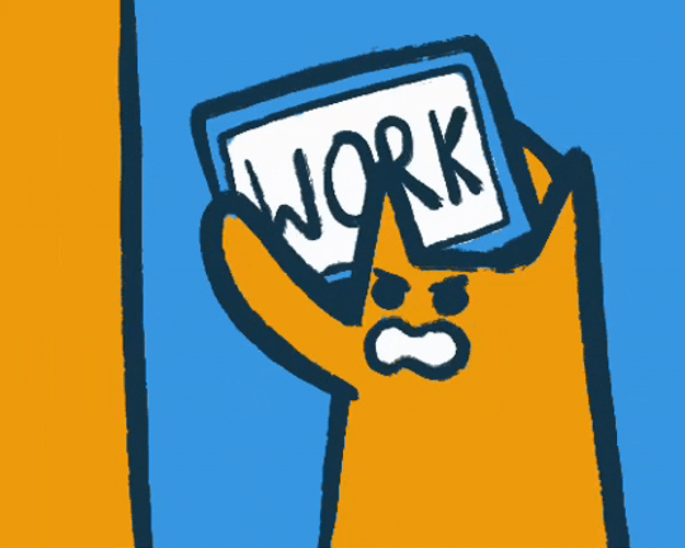 Orange Cartoon Kitty Smashing Computer GIF