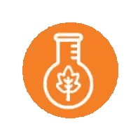 Orange Circle With Beaker And Leaf