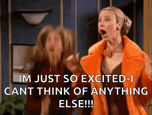 Orange Coat Woman I'm Just So Excited GIF