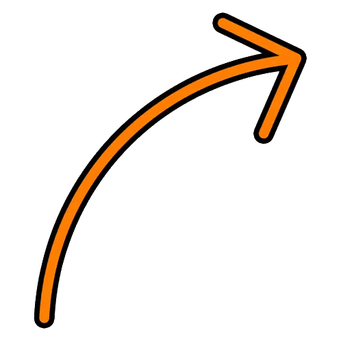 Orange Curved Arrow Pointing Right