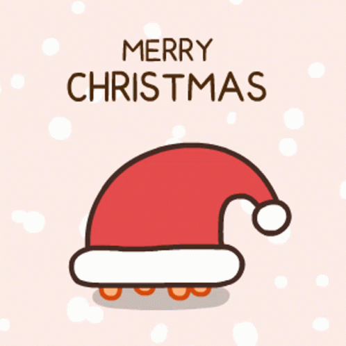 Orange Dino Cute Christmas Greeting GIF