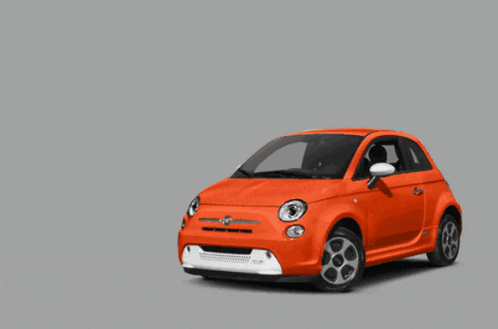 Orange Fiat Car With White Stripe GIF