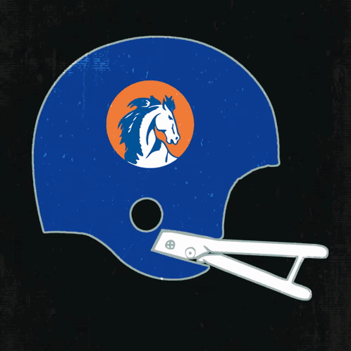 Orange Football Helmet With White Horse GIF
