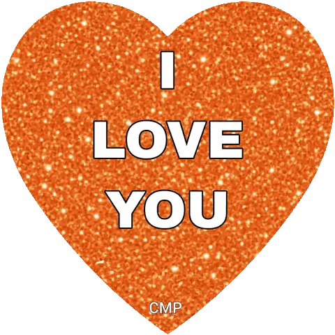 Orange Heart With I Love You Text