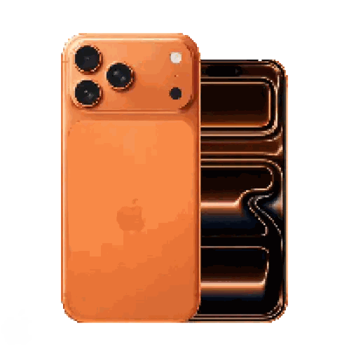 Orange iPhone with Black Screen