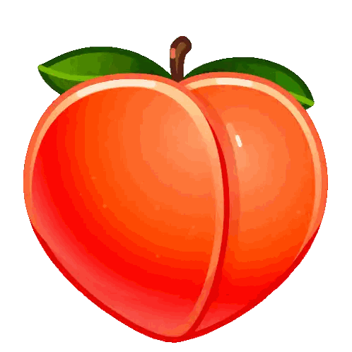 Orange Peach With Green Leaf