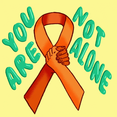 Orange Ribbon Saying You Are Not Alone