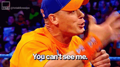 Orange Shirt Blue Hat You Can't See Me GIF