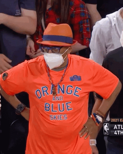 Orange Shirt Man Saying Orange and Blue Skies