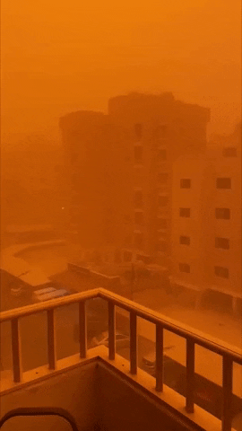 Orange Sky Middle East Dust Storm GIF