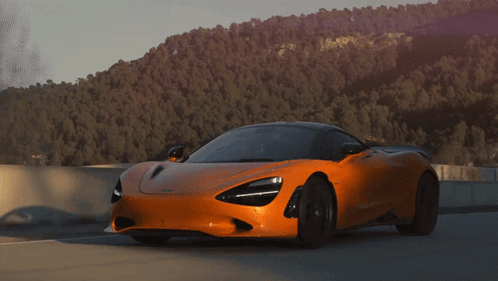 Orange Sports Car Driving