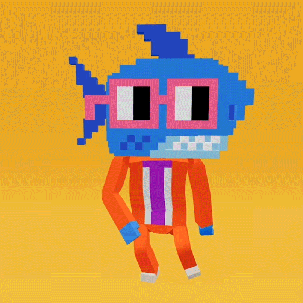 Orange Suit Dancing Shark GIF