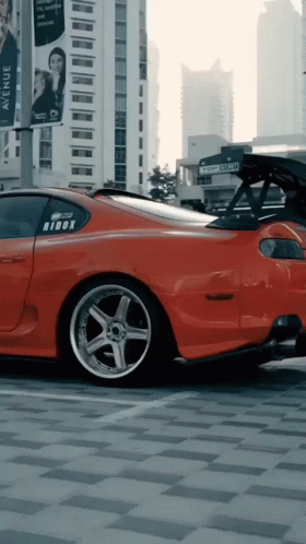 Orange Toyota Supra Montage GIF