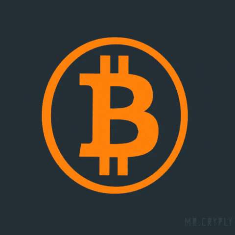 Orange Transparent Bitcoin Rotating GIF