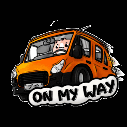 Orange Van With On My Way GIF