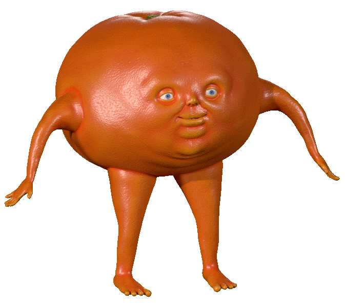 Orange Weird Humanlike Animation GIF