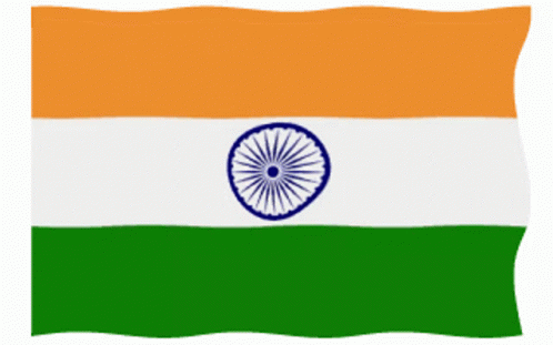 Orange White And Green Flag With Blue Wheel GIF