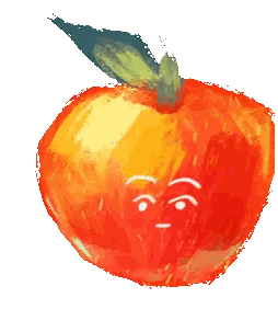 Orange with Face Drawing