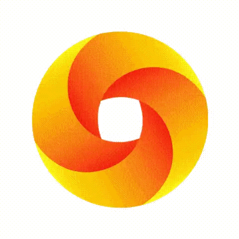 Orange Yellow Circle with White Square