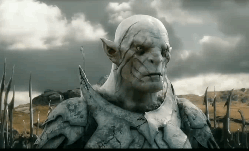 Orc in Armor With Spears in Background
