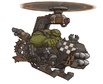 Orc Riding Helicopter With Missiles