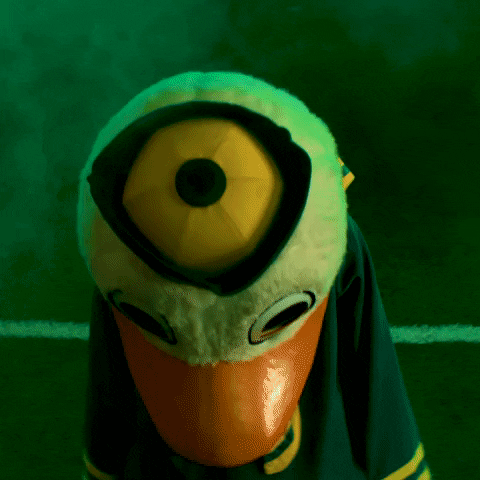 Oregon Ducks Mascot Puddles Gaze Up GIF