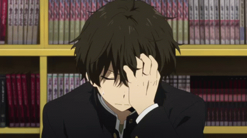 Oreki Houtarou Face Palm GIF