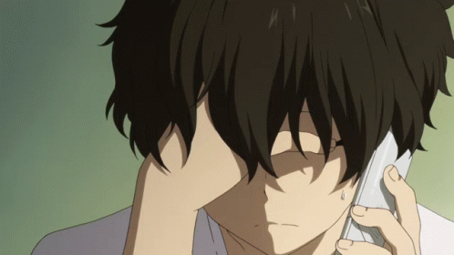 Oreki Houtarou Pushing Hair Aside GIF