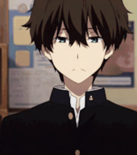Oreki Houtarou Talking On His Side GIF