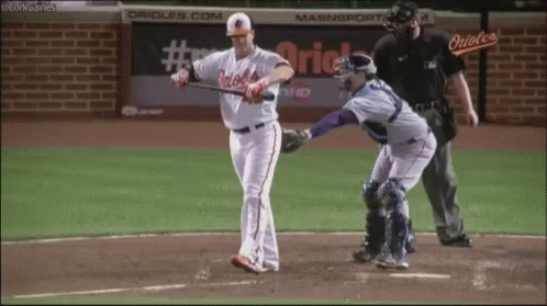 Orioles Player Swinging Bat