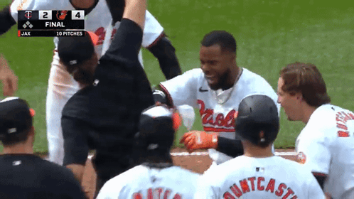 Orioles Win Cedric Mullins Drinking GIF