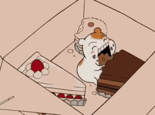 Oruchuban Ebichu Eating Cake GIF
