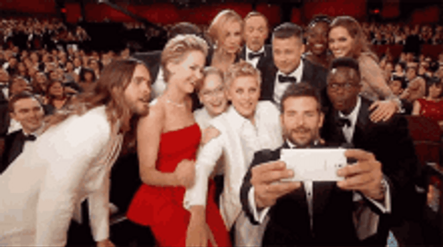 Oscar Celebrities Selfies GIF