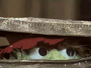 Oscar The Grouch Hiding GIF