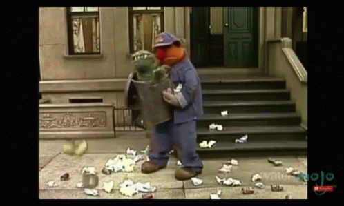 Oscar The Grouch In A Bin GIF