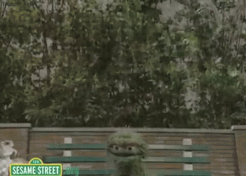 Oscar The Grouch In Rain Depressed GIF