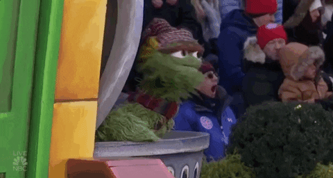 Oscar The Grouch Watching Parade GIF