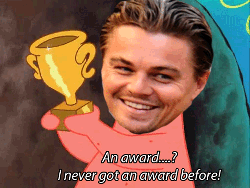 Oscars Award Leonardo Dicaprio Patrick Star GIF