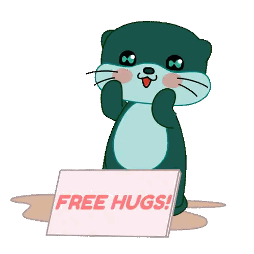 Otter Holding Free Hugs Sign