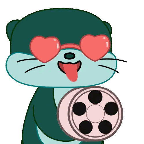 Otter Wearing Heart-Shaped Sunglasses Holding Film