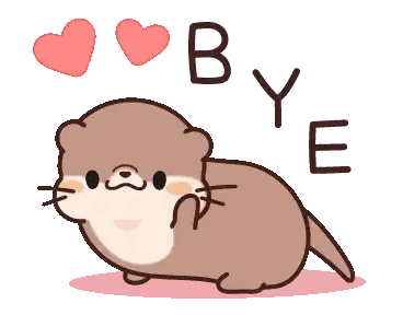 Otter With Hearts Says Bye