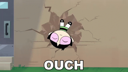 Ouch Buttercup Powerpuff Girls Wall Smacked GIF