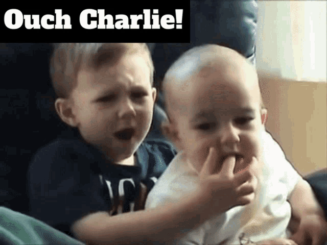 Ouch Charlie Bit My Finger Classic GIF